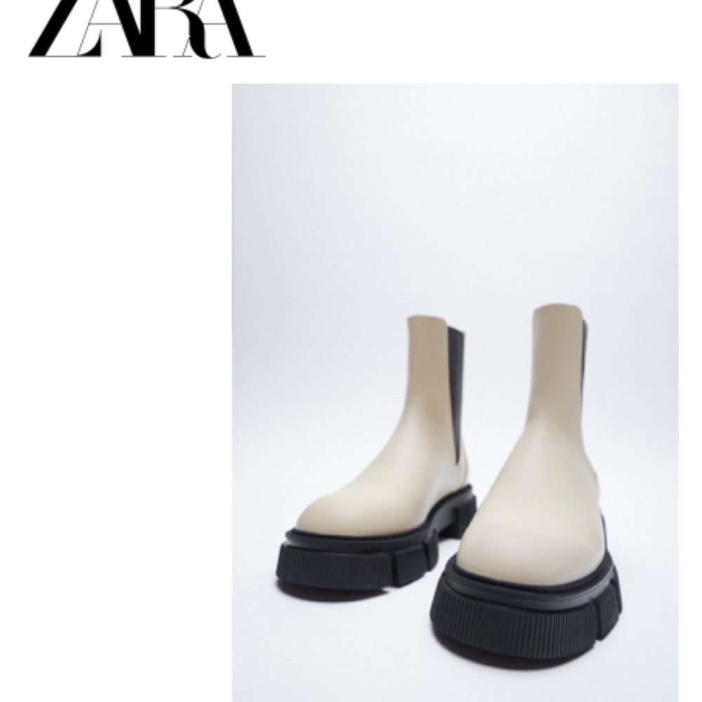 LUG SOLE LOW HEEL LEATHER ANKLE BOOTS 37 / 6.5